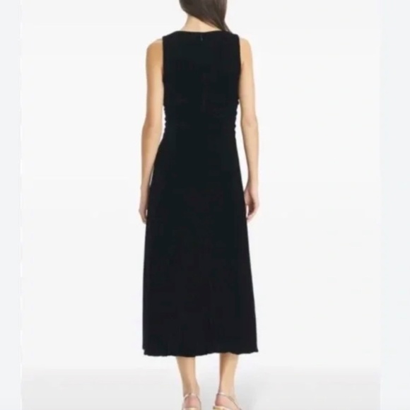 Tory Burch Black Velvet V-Neck Midi Dress NWT | Size 4 | $698 Retail - Picture 3 of 11